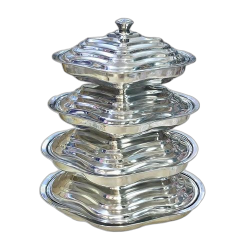 Stainless steel ensemble 4 bols avec couvercle inox 4pcs
