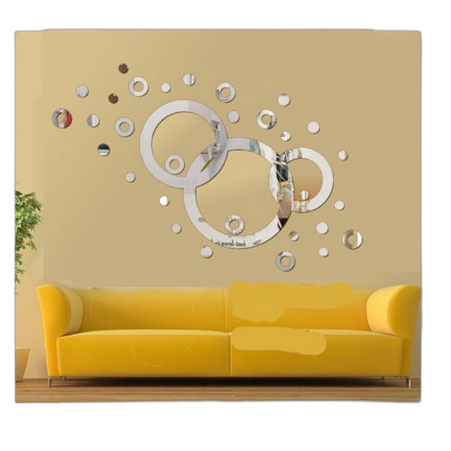Sticker 3d decos cercles miroir 140cm * 93cm