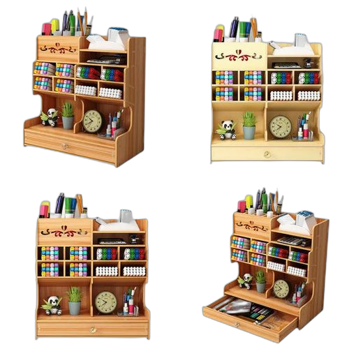 Support de rangement porte stylo en bois, papeterie de bureau, boîte de rangement de documents