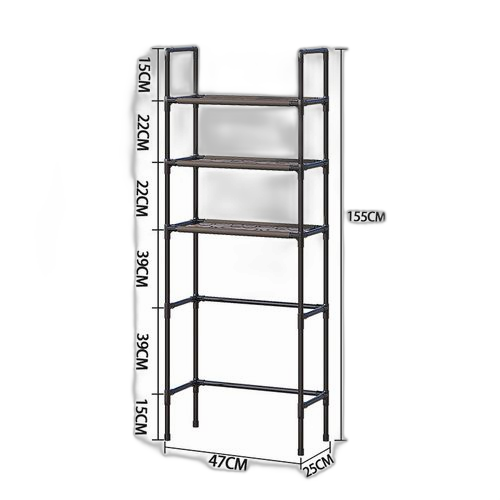Support de rangement pour toilettes sur pied sans trou pour salle de bain noir