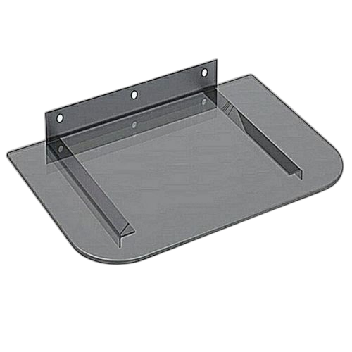 Support mural décodeur dvd acier verre gris