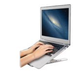 Support ordinateur pliable portatif et ajustable gris