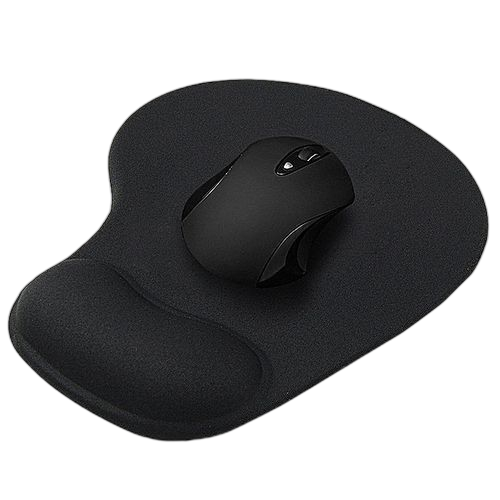 Support tapis de souris anti dérapant et confortable pour ordinateur noir