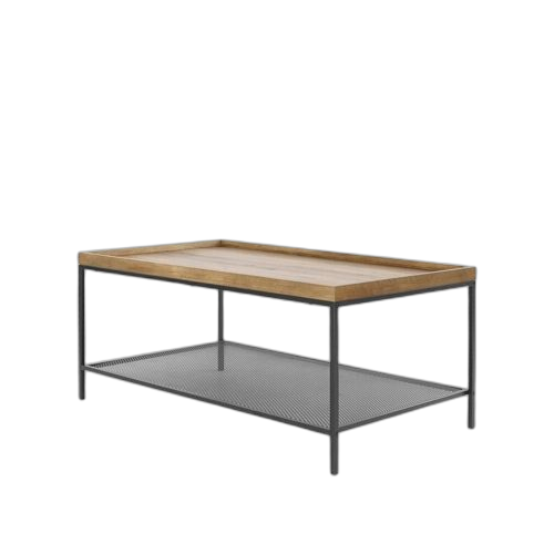 Table basse plateau resille chene rustique