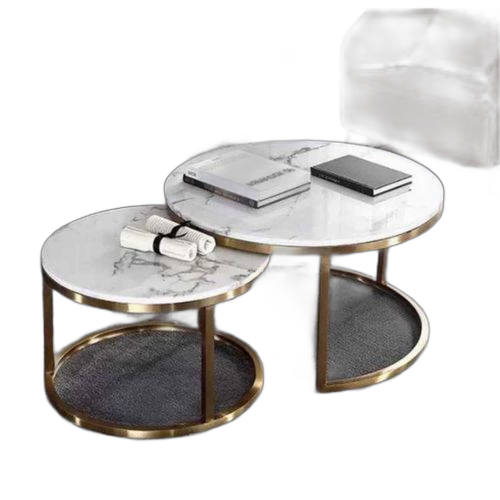 Table basse table de salon 2 étagére noir blanc