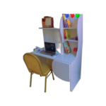 Table de bureau avec bibliothèque intégrée et tiroirs