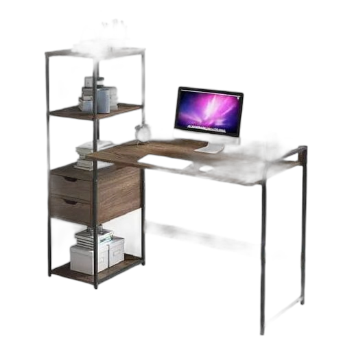 Table de bureau avec tiroir et étagère de rangement
