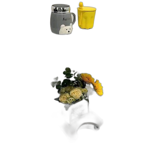 Table de chevet créative salon, table d'appoint de canapé en forme d'ours mignon avec toupie, petite table basse de salon moderne en mdf + acier 45x34x65 cm blanc