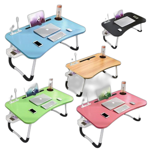 Table de lit multifonction pliable blanc