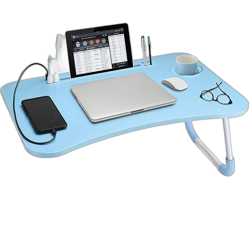 Table de lit multifonction pliable bleu