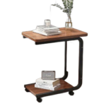 Table multifonction moderne en bois avec sac de rangement et roulettes