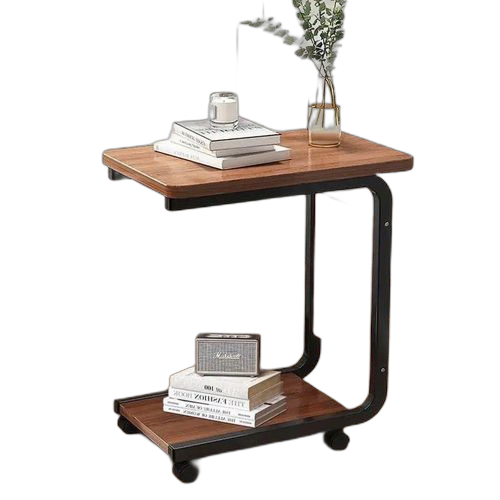 Table multifonction moderne en bois avec sac de rangement et roulettes