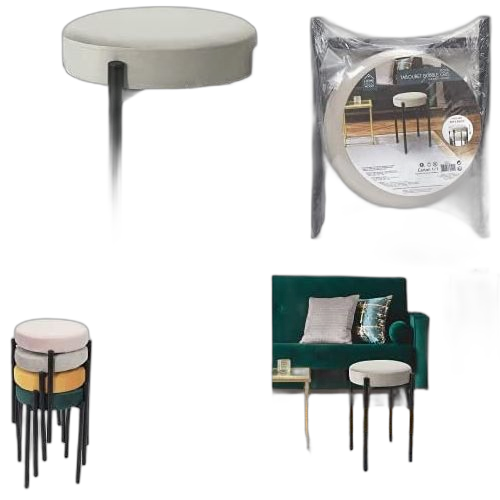Tabouret bubble velours