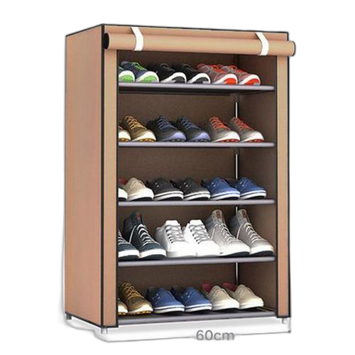 Étagère à chaussures dust avec chiffon à poussière 5 niveauxmarron