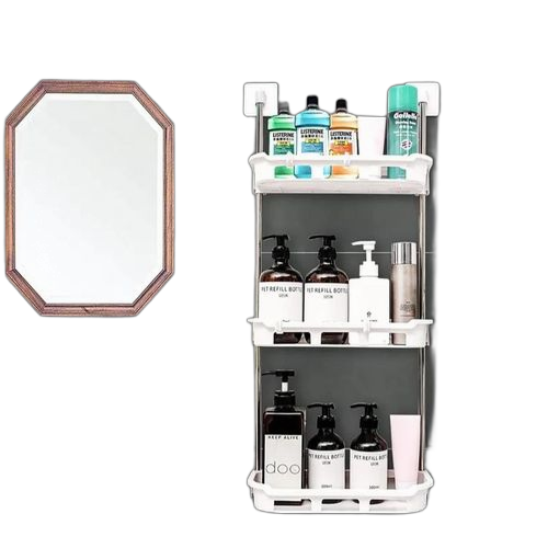 Étagère de rangement murale multifonctionnelle à 3 niveaux pour cuisine et salle de bain
