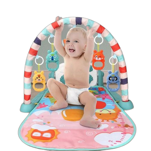Tapis de jeu éducatif pour clavier de piano pour bébé bleu pour les tout petits de 0 à 12 mois