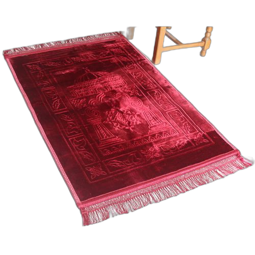 Tapis de prière confortable et doux rouge