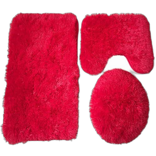 Tapis de salle de bain doux antidérapant3 setrouge