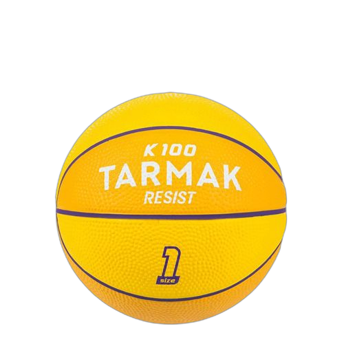 Tarmak mini ballon de basketball enfant mini b taille 1. jusqu'à 4 ans. jaune violet
