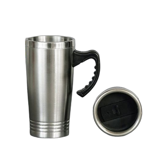Tasse à café avec couvercle et de la poignée de déplacement de plein air des tasses à café, acier inoxydable 14 oz 450 ml bleu