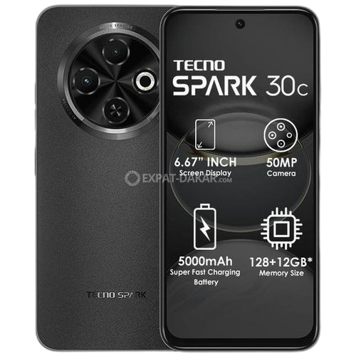 Tecno spark 30c 6.6",128gb + 4gb ram,50mp,5000mahorbit black