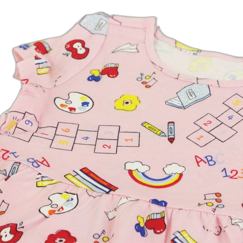 The children place robe cotonpour fillette imprimé_ multicolor