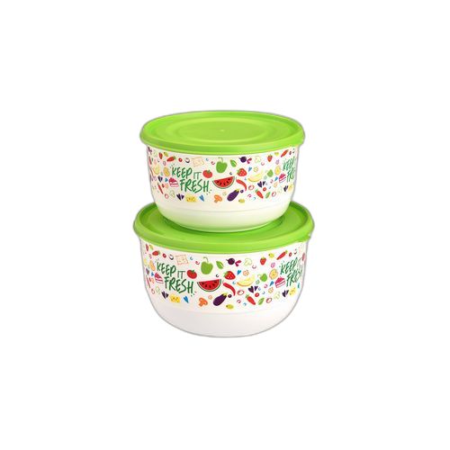 Trendy set de 2 ronde bols de rangement en plastique