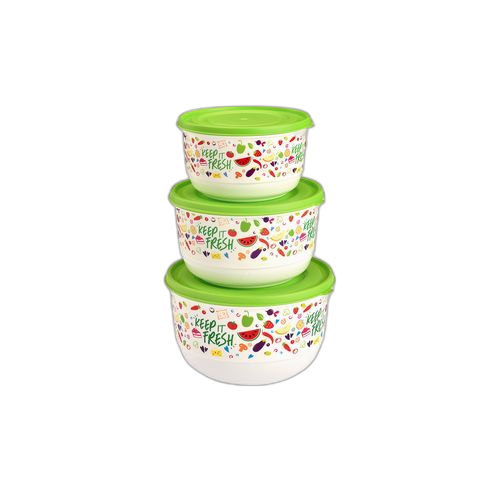 Trendy set de 3 ronde bols de rangement en plastique
