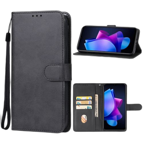 Étui de téléphone en cuir pour tecno spark 10/10c marron