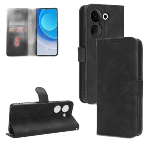 Étui de téléphone en cuir pour tecno spark 10/10c noir