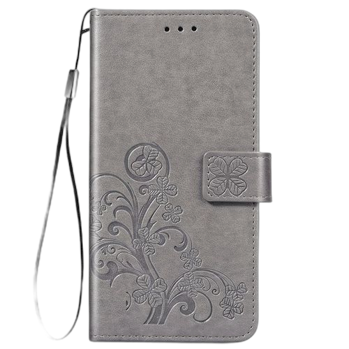 Étui en cuir pour samsung galaxy a12 (gris)