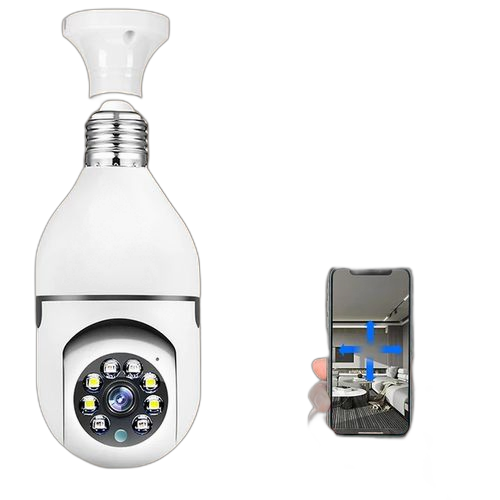 Unbrand caméra de surveillance à distance 1080p, ampoule caméra hd wifi sans fil – Image 2