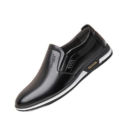 Unbrand chaussures décontractées en cuir pour hommes noir