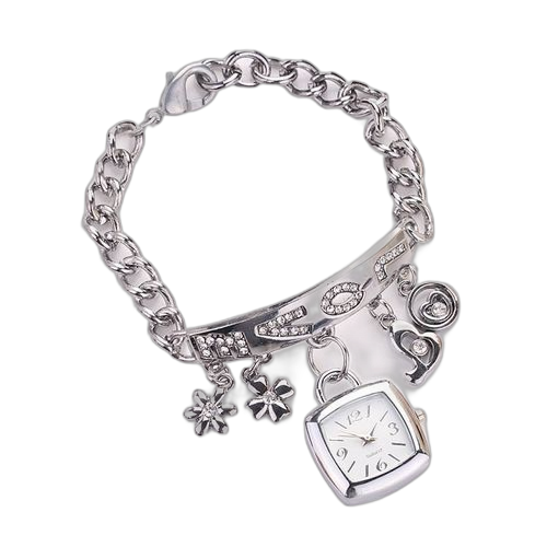 Unbrand montre bracelet diamant style americo love acier inoxydable