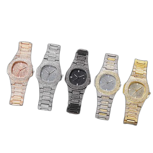 Unbrand montre diamant lot de 3 montres quartz bracelet acier inoxydable