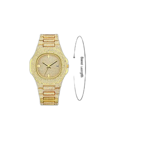 Unbrand montre diamantquartz calendrier bracelet acier inoxydable