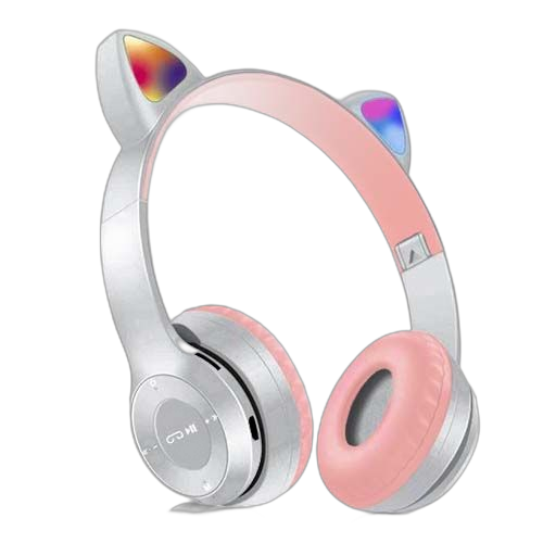 Universal belle oreille de chat bluetooth 5.0 sans fil led casque avec microphone réduction du bruit stéréo musique pliable casque