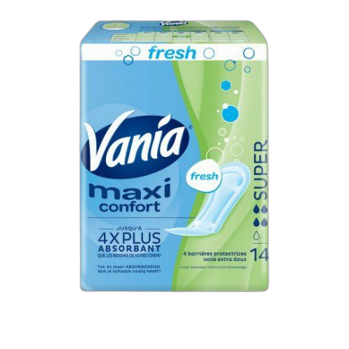 Vania lot de 14 serviettes hygiéniques maxi confort fresh