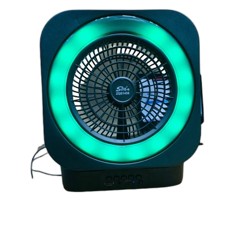 Ventilateur rechargeable 4 pouces avec haut parleur bluetooth, fm radio et port pour clé usb
