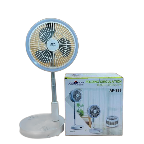 Ventilateur sur pied avec télécommande, rechargeable 3 vitesses pliable et lamp
