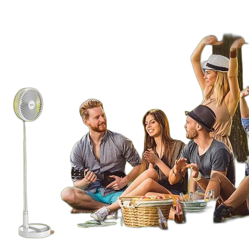 Ventilateur sur pied portable multifonction rechargeable par usb 3vitesse