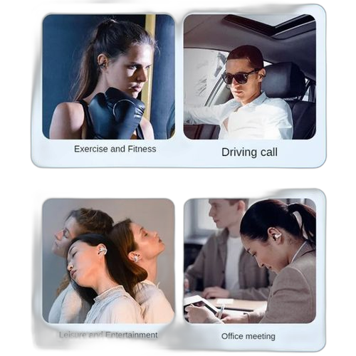 Vic casque à conduction osseuse bluetooth 5.3 casque antibruit à pince pour les appels sportifs