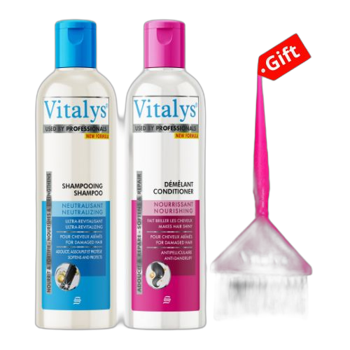 Vitalys gamme shampoing + démélant hydratants pour cheveux 410ml
