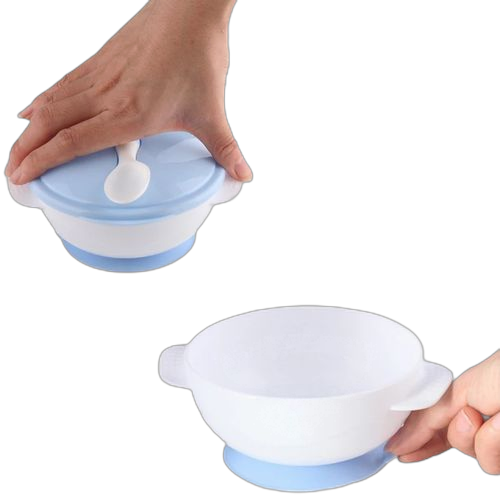 White and white ensemble de 4 bols d'alimentation pour enfantsanti chaleur