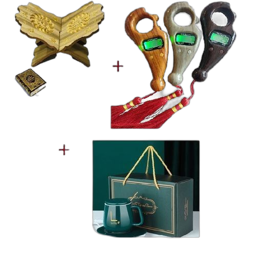 White label coffret ramandan:support +chapelet électronique +tasse chauffante