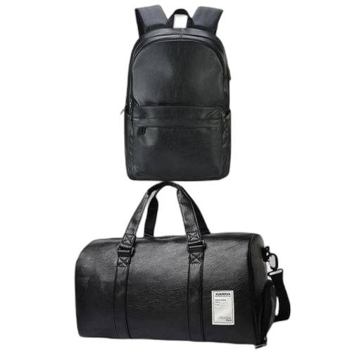 White label ensemble sac à dos et sac de voyage en cuir pu élégance et polyvalence