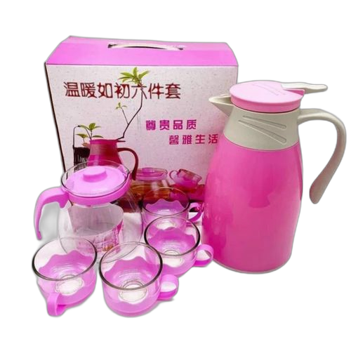 White label ensemble théière + tasse en verre plateau sucrier doré