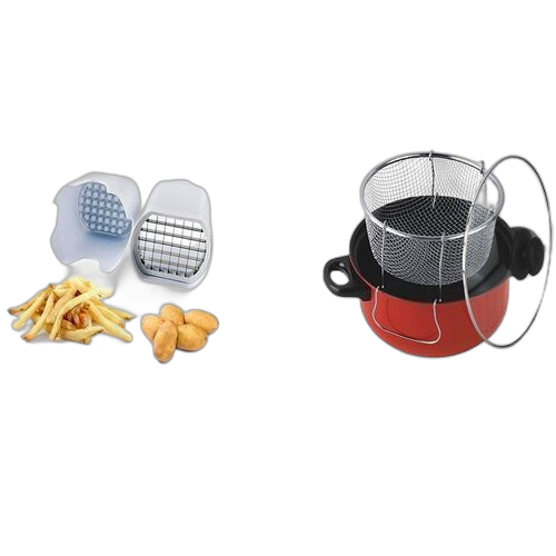 White label friteuse a couvercle 24 cm et coupe pommes de terre en frites