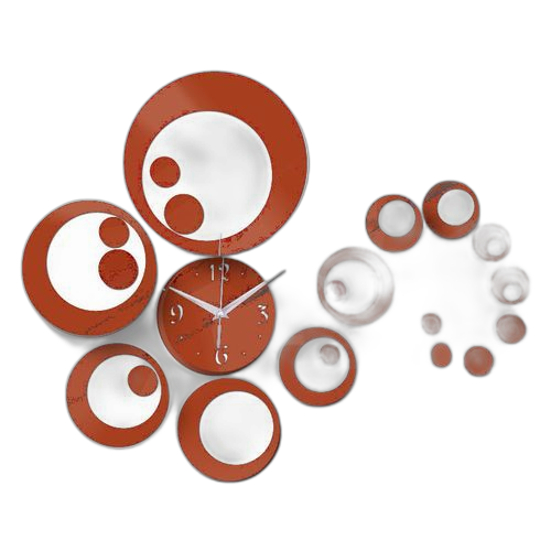 White label horloge murale avec des cercles marron
