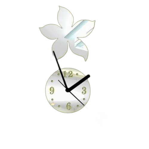White label horloge murale avec des fleurs autour